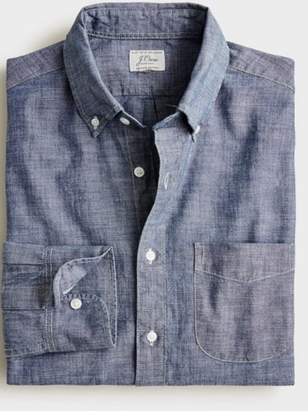 J. Crew Organic Cotton Chambray Shirt in One-Year Wash